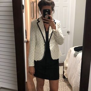 Polka Dotted Cream & Black Blazer